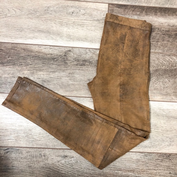 Zara Camel Brown Faux Suede Legging/Pant Pants - Picture 4 of 4